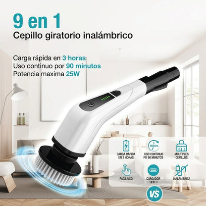 🔥 ¡EL CEPILLO ELÉCTRICO 9 EN 1 QUE TODAS LAS CASAS NECESITAN! LIMPIA RÁPIDO, FÁCIL Y SIN ESFUERZO.